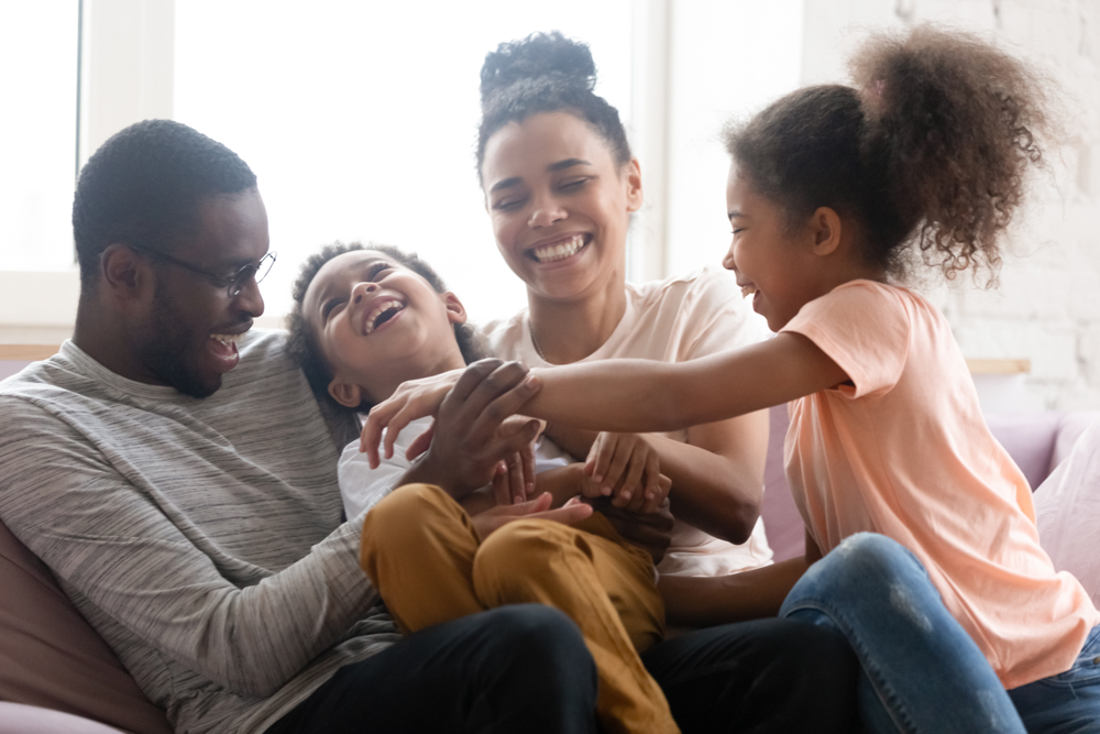 Family laughing