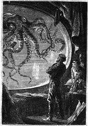 Captain Nemo and squid decorative image