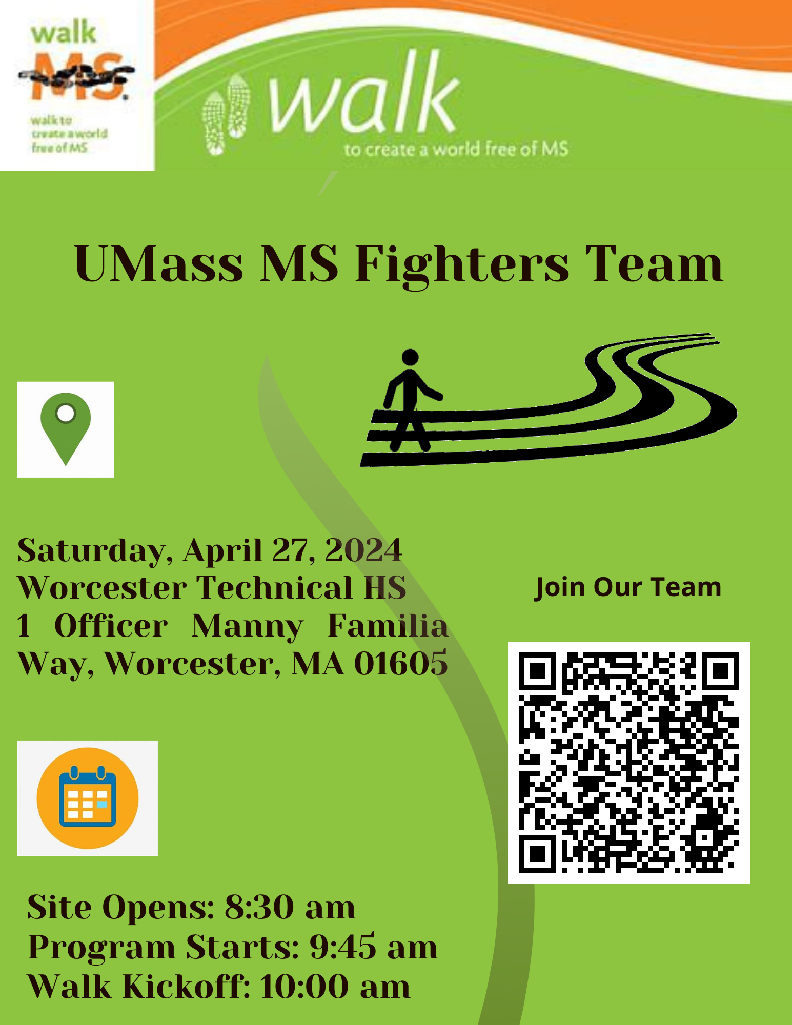 Walk MS Flyer for the UMass Team