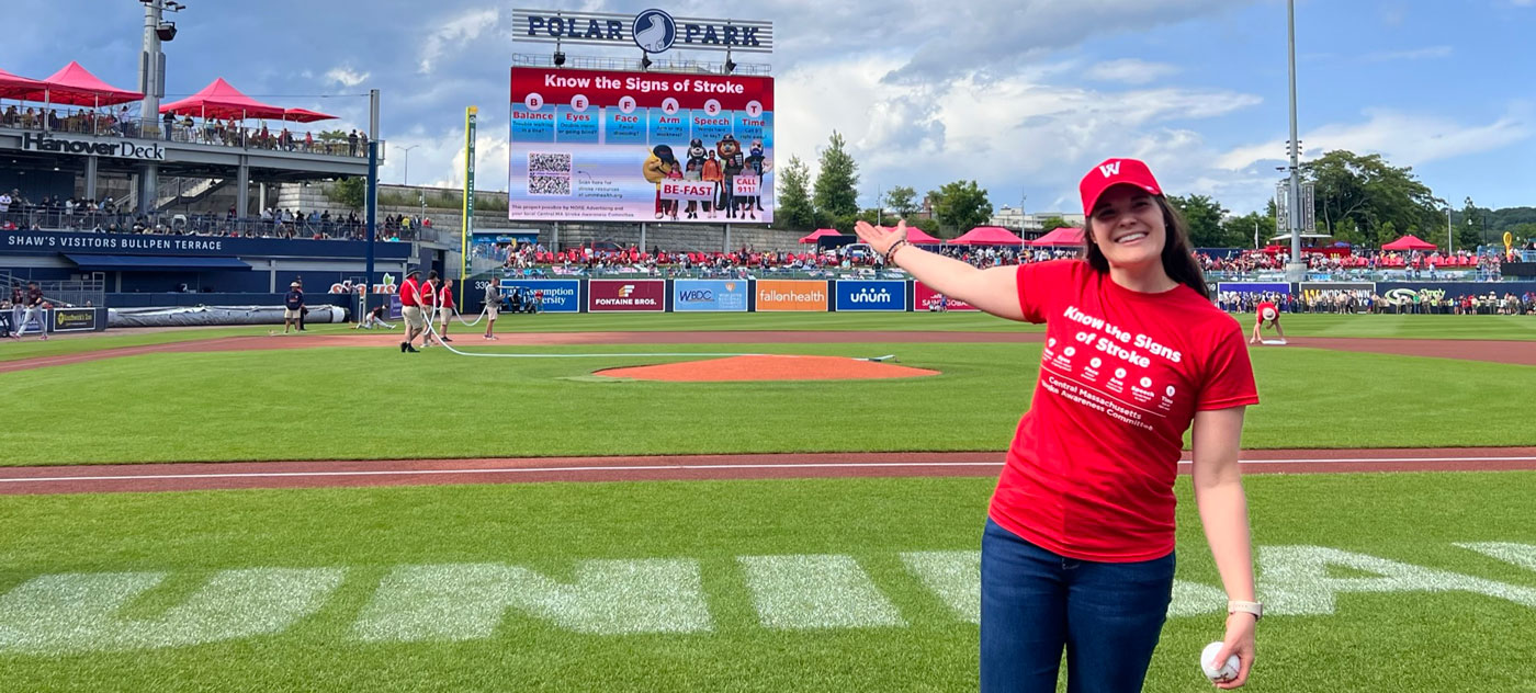 BE Fast community awareness event at a local WooSox game