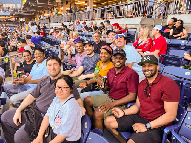 residents at baseball game- fun at work 