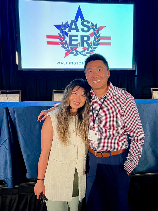 Kylie Long and Hao Lo at ASER meeting