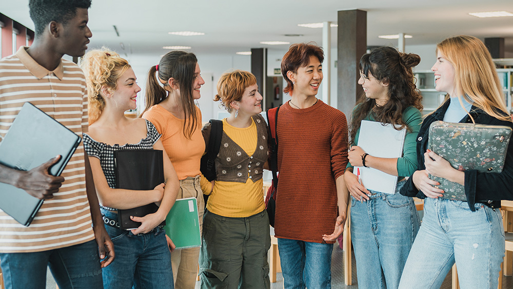 Diverse transition age youth in a college library