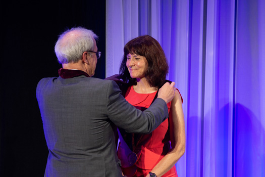 Jennifer Reidy, MS, MD, and Provost Terence R. Flotte