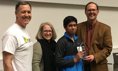 From left, Michael Sheridan, Shirley Sheridan, Vishwanath Rao and Doug Ziedonis