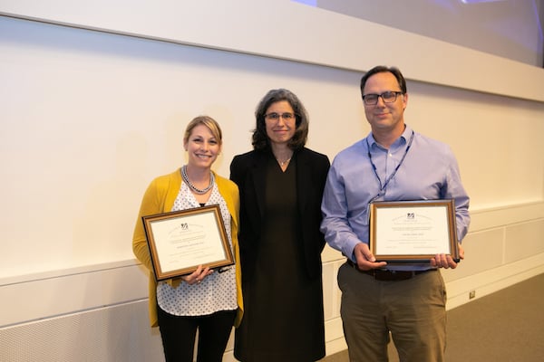 (From left) Dorothy Schafer, PhD, Dr. Lane and Craig Ceol, PhD