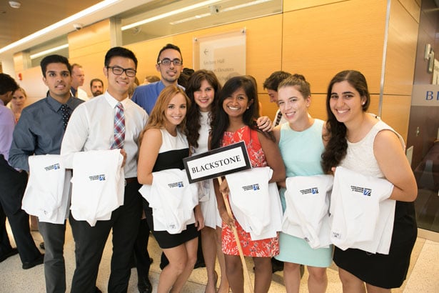 Students of the Blackstone Learning Community gather for the White Coat Ceremony processional.