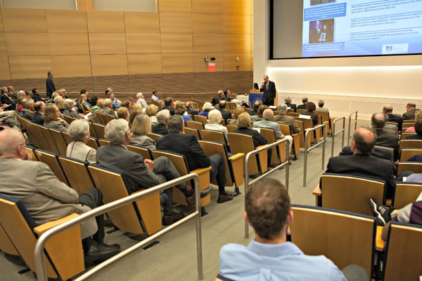 Chancellor Michael F. Collins opens the Hudson Hoagland Society’s 29th Annual Meeting on May 14.