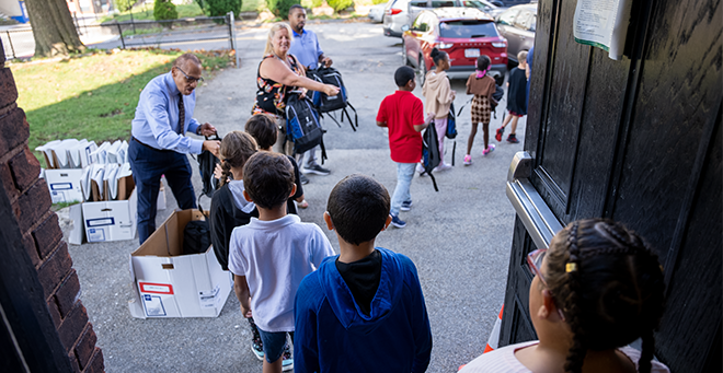 UMass Chan partners with Worcester to outfit elementary students with backpacks and school supplies