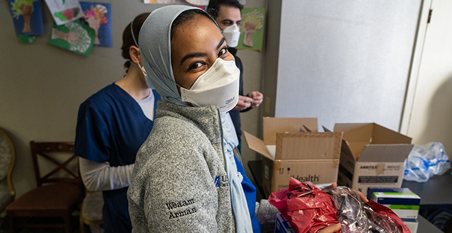 UMass Chan medical students aid in COVID-19 testing for Afghan refugees