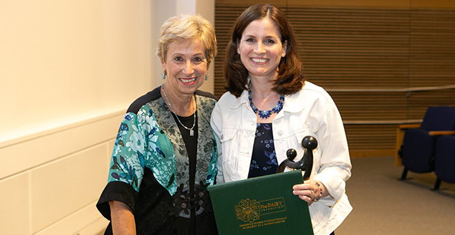 Dean Joan Vitello-Cicciu standing next to Danielle Hebert