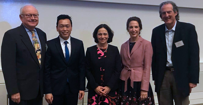 Left to right are Thoru Pederson, Jason Kim, Silvia Corvera, Tiffany Moore Simas and Craig Mello.